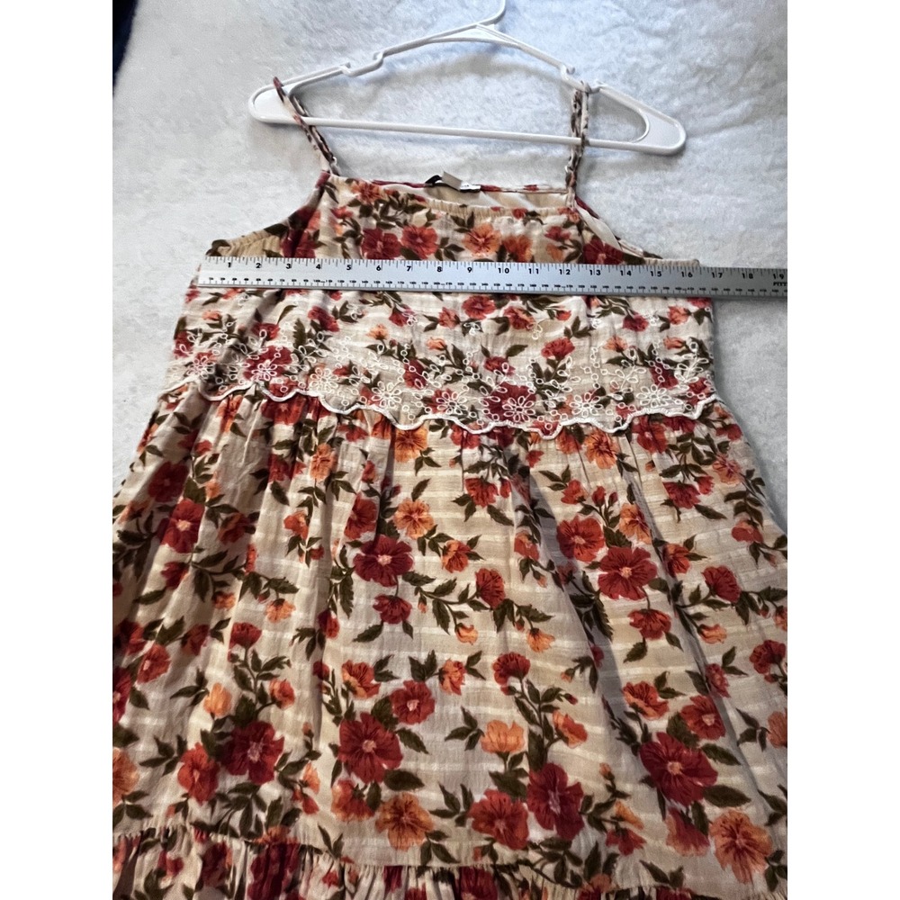 American Eagle Floral Babydoll Mini Dress Medium Lace Trim Boho Cottagecore M - Picture 5 of 10